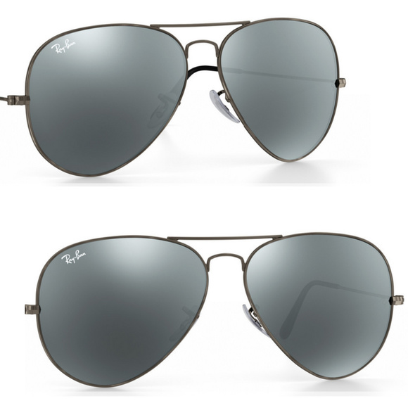NEW RAYBAN AVIATOR SILVER FLASH LENSES